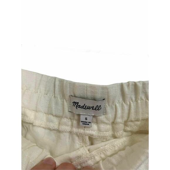 Madewell Embroidered White Linen Pull on‎ Shorts Size Small #F3130 - Picture 4 of 6